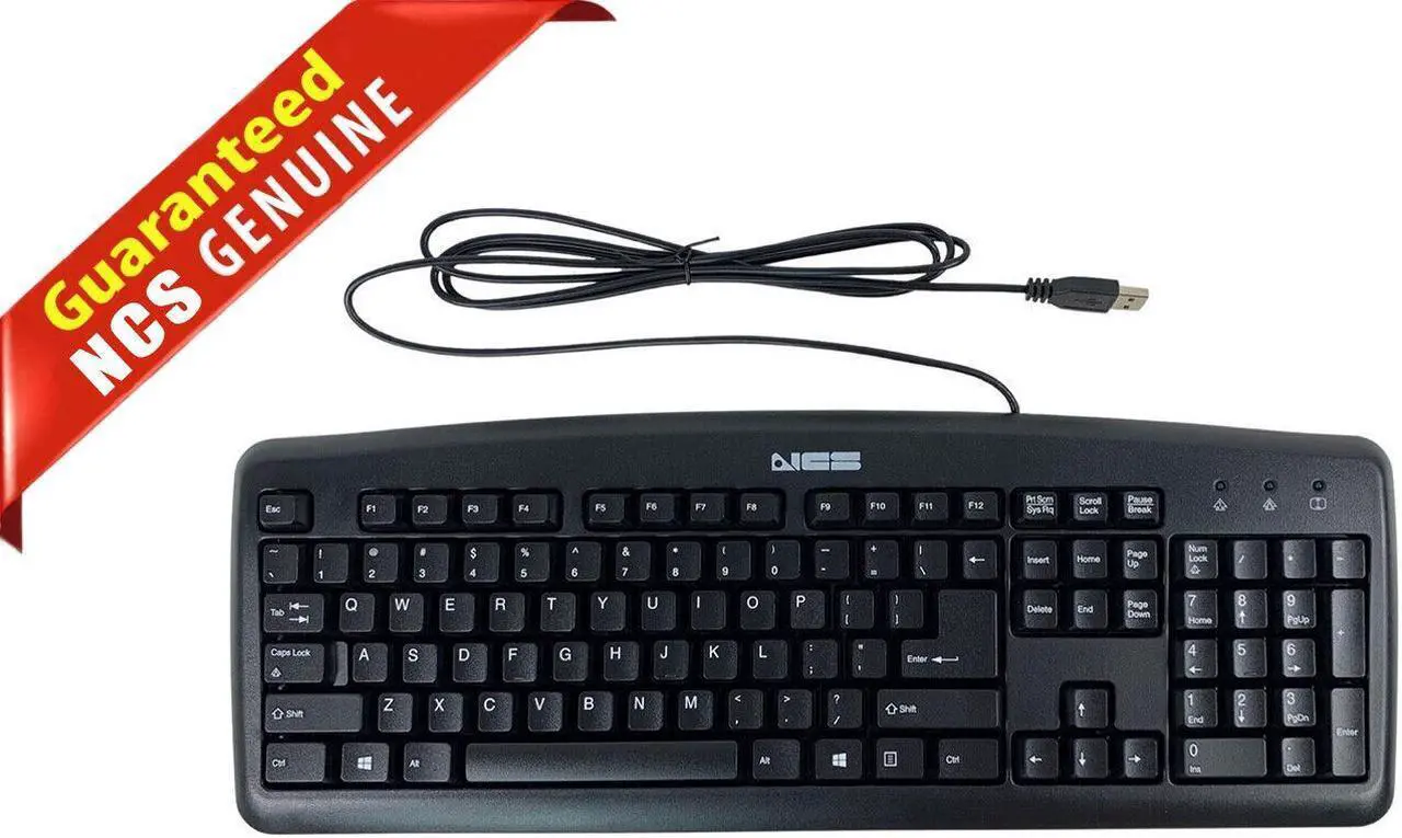 Main image of Genuine NCS USB KU-0325 USB Wired Plug and Play PC Computer Keyboard Black