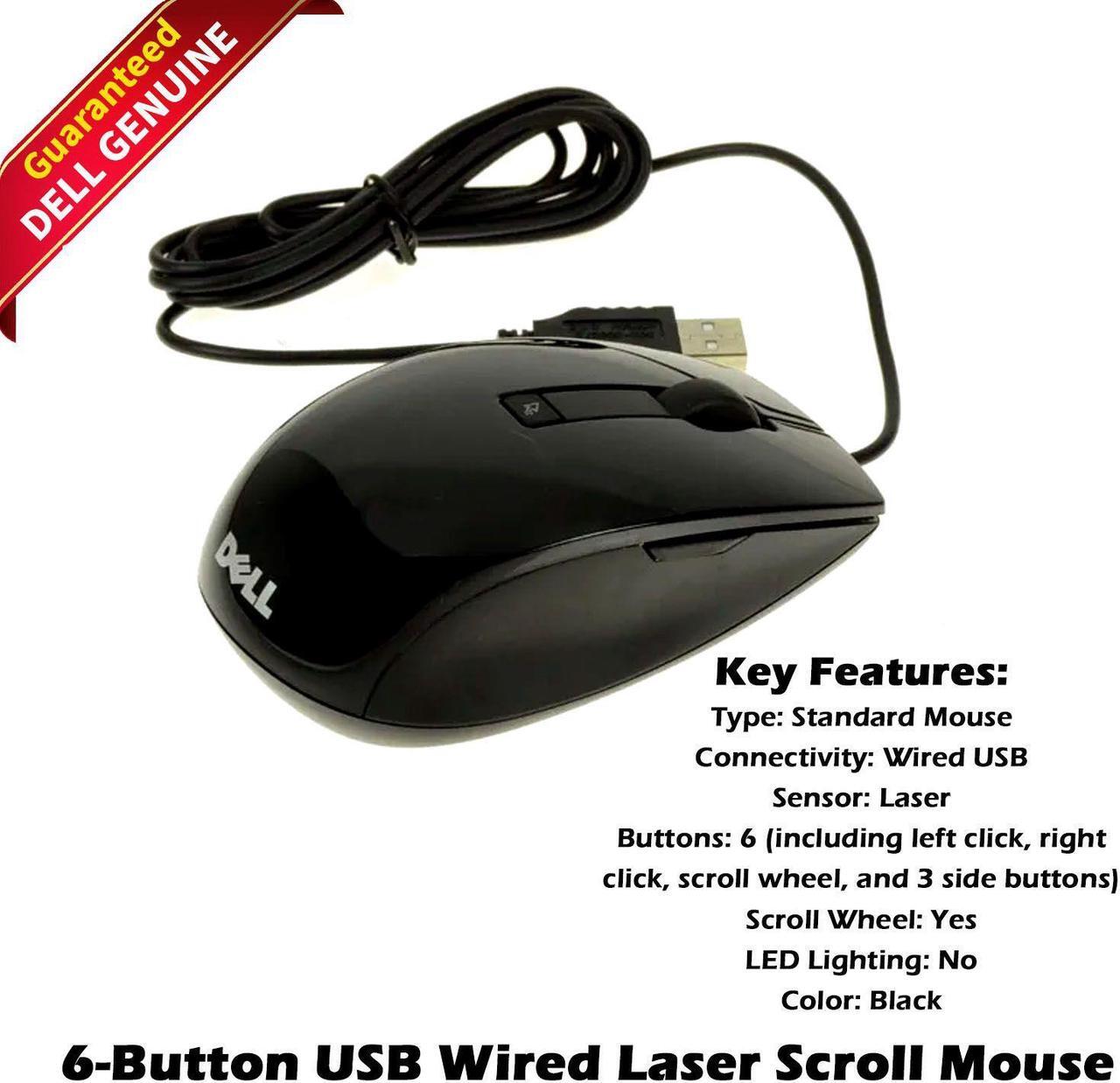 Main image of Dell Premium 6-Button USB Wired Laser Scroll Mouse Black V7623 J660D