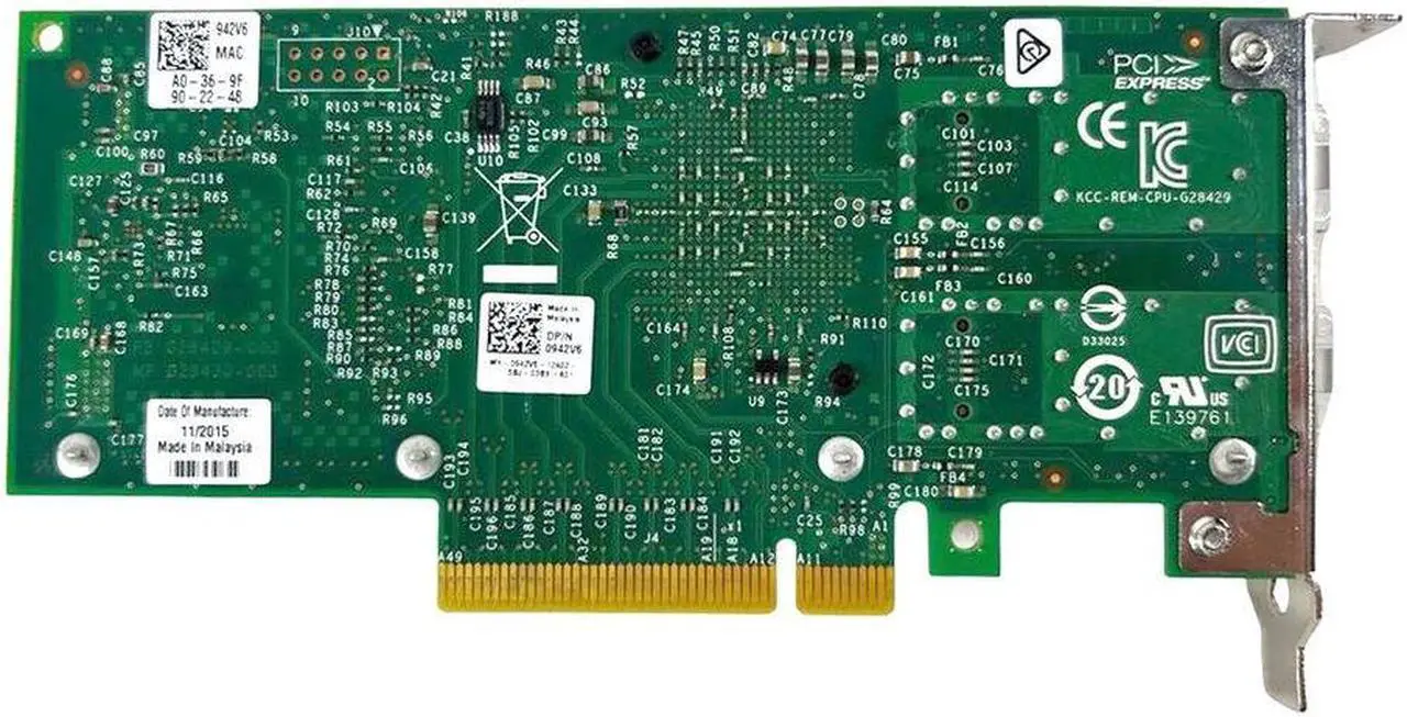 Alt view image 11 of 11 - Dell Intel X520-DA2 10Gb DP SFP+ CNA LP (942V6)