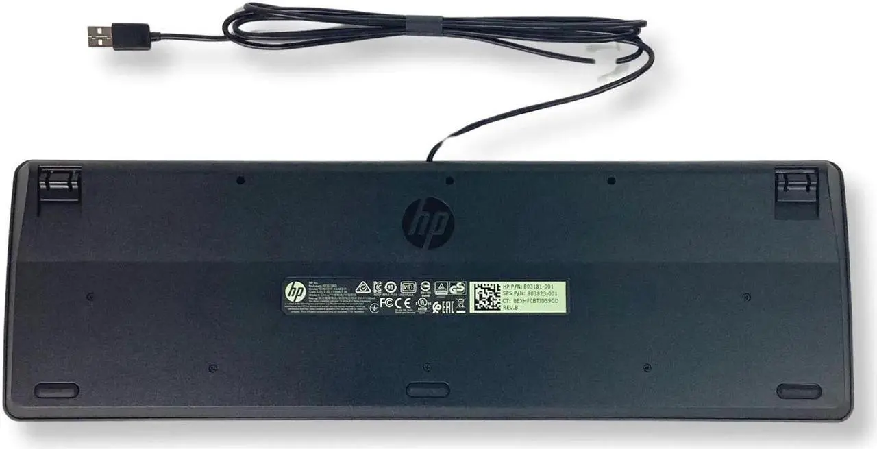 Alt view image 6 of 7 - HP Keyboard Business Black Slim Style USB English Windows 8 Enhanced 803181-001