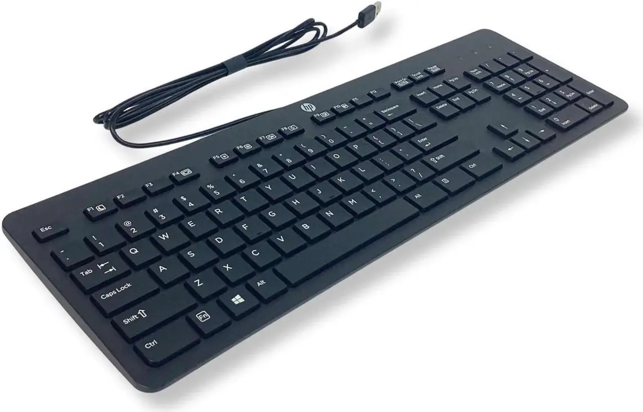 Alt view image 3 of 7 - HP Keyboard Business Black Slim Style USB English Windows 8 Enhanced 803181-001
