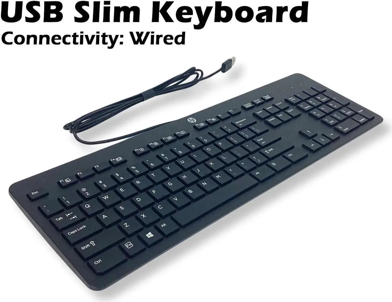 Alt view image 2 of 7 - HP Keyboard Business Black Slim Style USB English Windows 8 Enhanced 803181-001