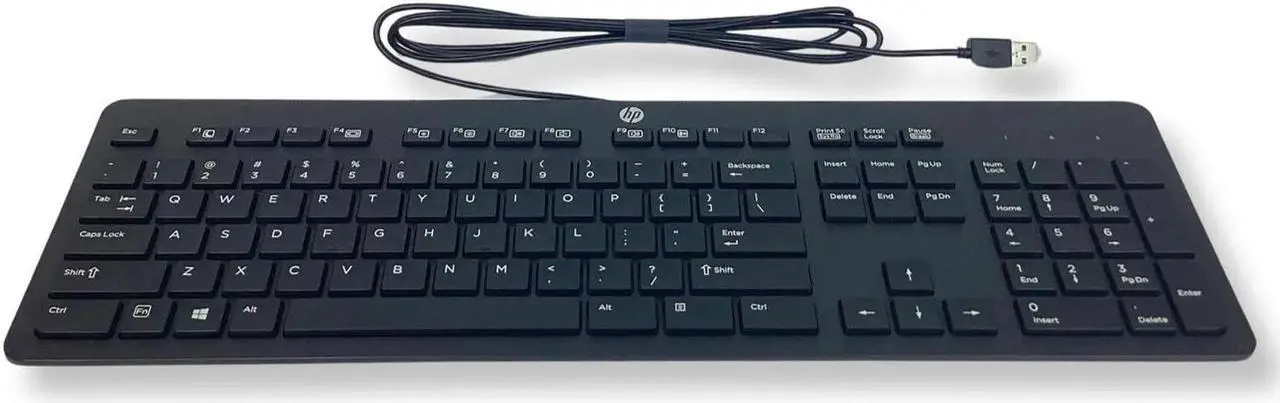 Alt view image 4 of 7 - HP Keyboard Business Black Slim Style USB English Windows 8 Enhanced 803181-001