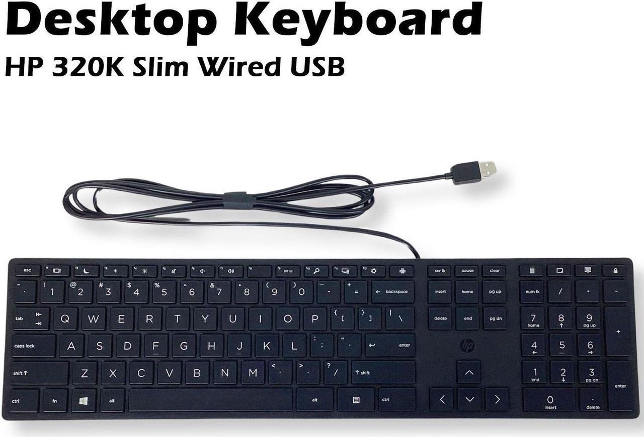 Alt view image 2 of 7 - HP Smart Buy Wired 320K Slim Keyboard Black 108 Keys USB-A HSA-C001K L96909-001 for Computer Hardware