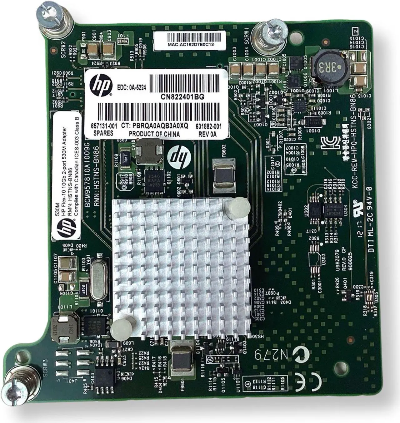 Main image of HP 631884-B21 FLEX-10 10GB 2-PORT 530M ADAPTER 657131-001 631882-001