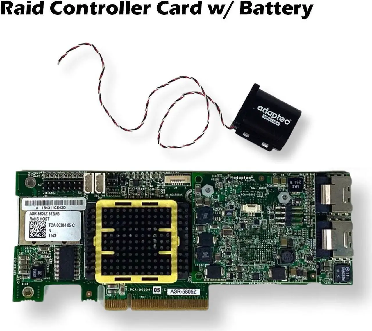 Alt view image 2 of 7 - Adaptec ASR-5805Z SAS/SATA RAID Controller + BBU
