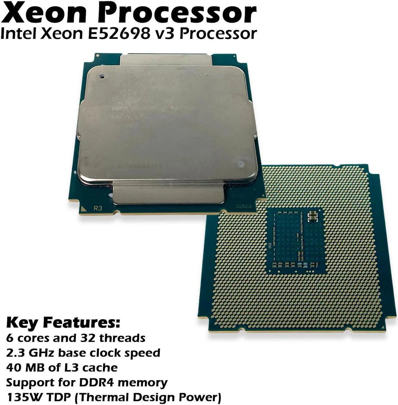 Alt view image 2 of 6 - Intel Xeon E5-2698V3 Processor SR1XE - 2.30GHz, 40MB Cache, 16 Cores, 135W