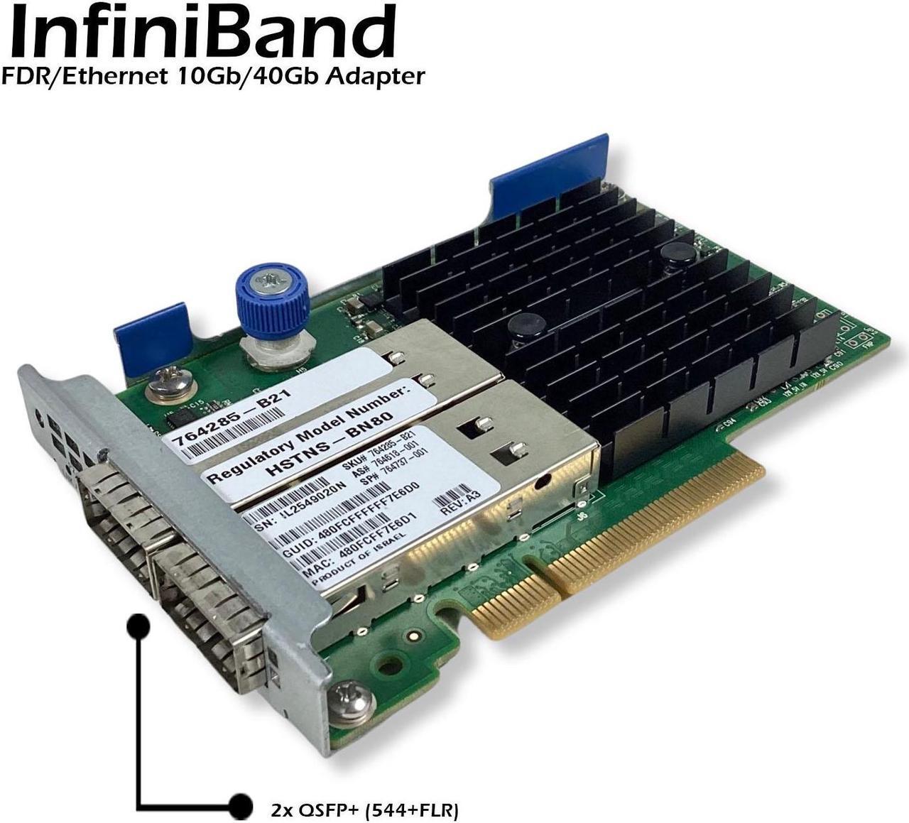 Alt view image 2 of 7 - HP InfiniBand FDR 10GB/40GB 544+FLR QSFP 764618-001 764285-B21 764737-001