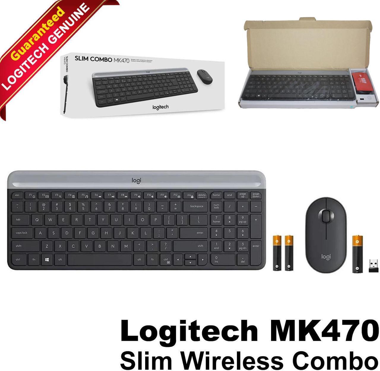 Main image of Logitech MK470 Slim Wireless Keyboard & Mouse Combo Quiet Compact USB Graphite
