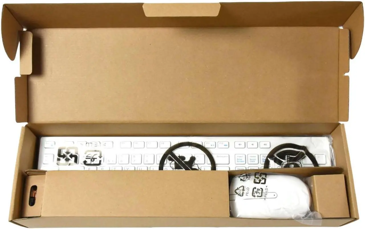 Alt view image 7 of 7 - Dell KM636 Wireless Keyboard & Mouse Combo US QWERTY White Compact Design