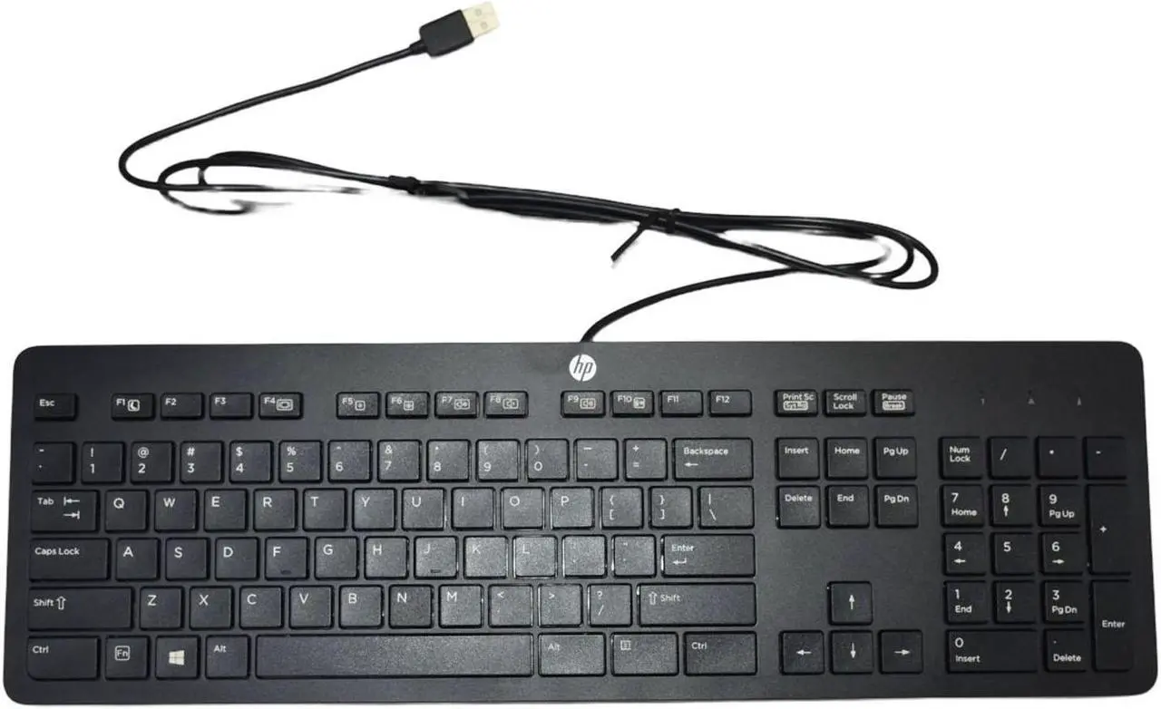 Alt view image 5 of 7 - HP Slim Style USB Keyboard Business Black Windows 8 Enhanced 803181-001