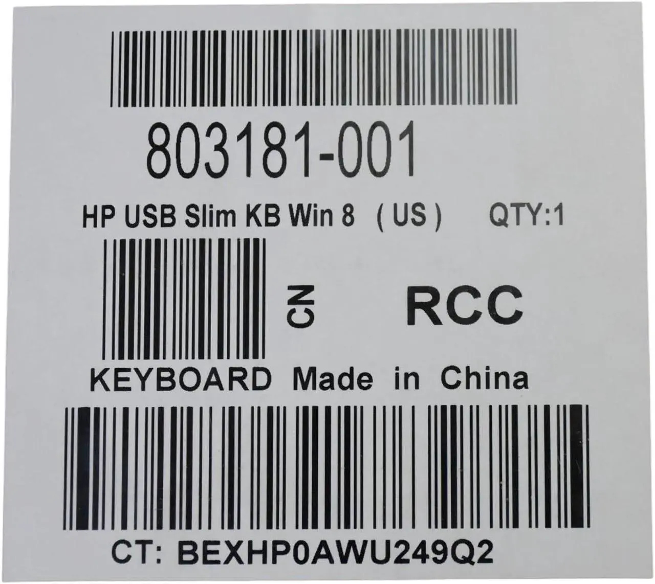 Alt view image 4 of 7 - HP Slim Style USB Keyboard Business Black Windows 8 Enhanced 803181-001
