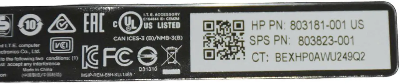 Alt view image 7 of 7 - HP Slim Style USB Keyboard Business Black Windows 8 Enhanced 803181-001