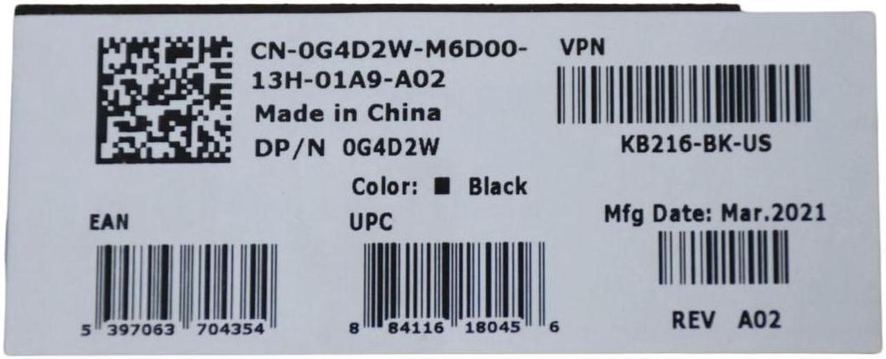 Alt view image 4 of 7 - Dell KB216 USB Slim Quiet 104-Key QWERTY Keyboard Black N6R8G RKR0N G4D2W