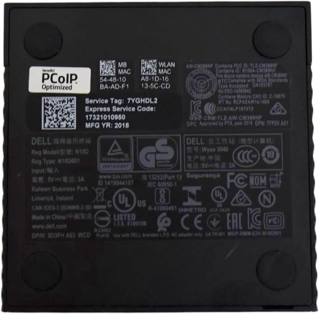 Alt view image 7 of 7 - Dell Wyse 3040 Thin Client Intel Atom X5-Z8350-2 GB 8 GB Thin OS WiFi