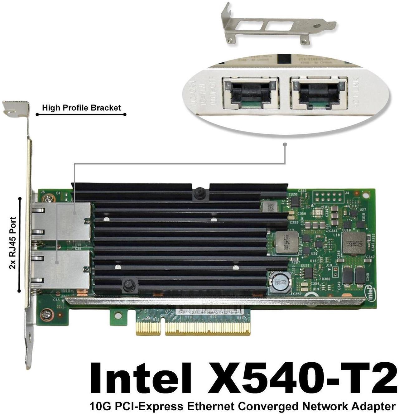 Alt view image 8 of 14 - Intel X540-T2 Dual-Port 10Gb Ethernet PCI-Express x8 Converged Network Adapter
