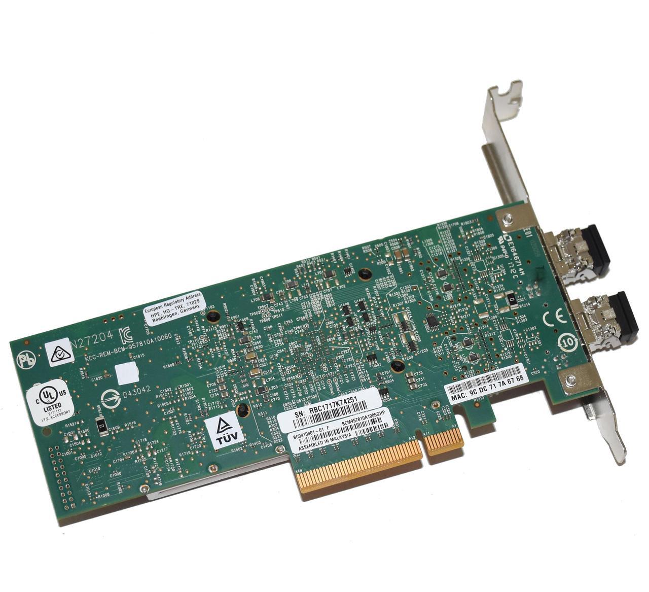 Alt view image 6 of 6 - HP 530SFP+ 10GbE Dual-Port SFP+ PCIe 2.0 x8 Server Network Adapter Card Cavium 57810S High Profile 656244-001