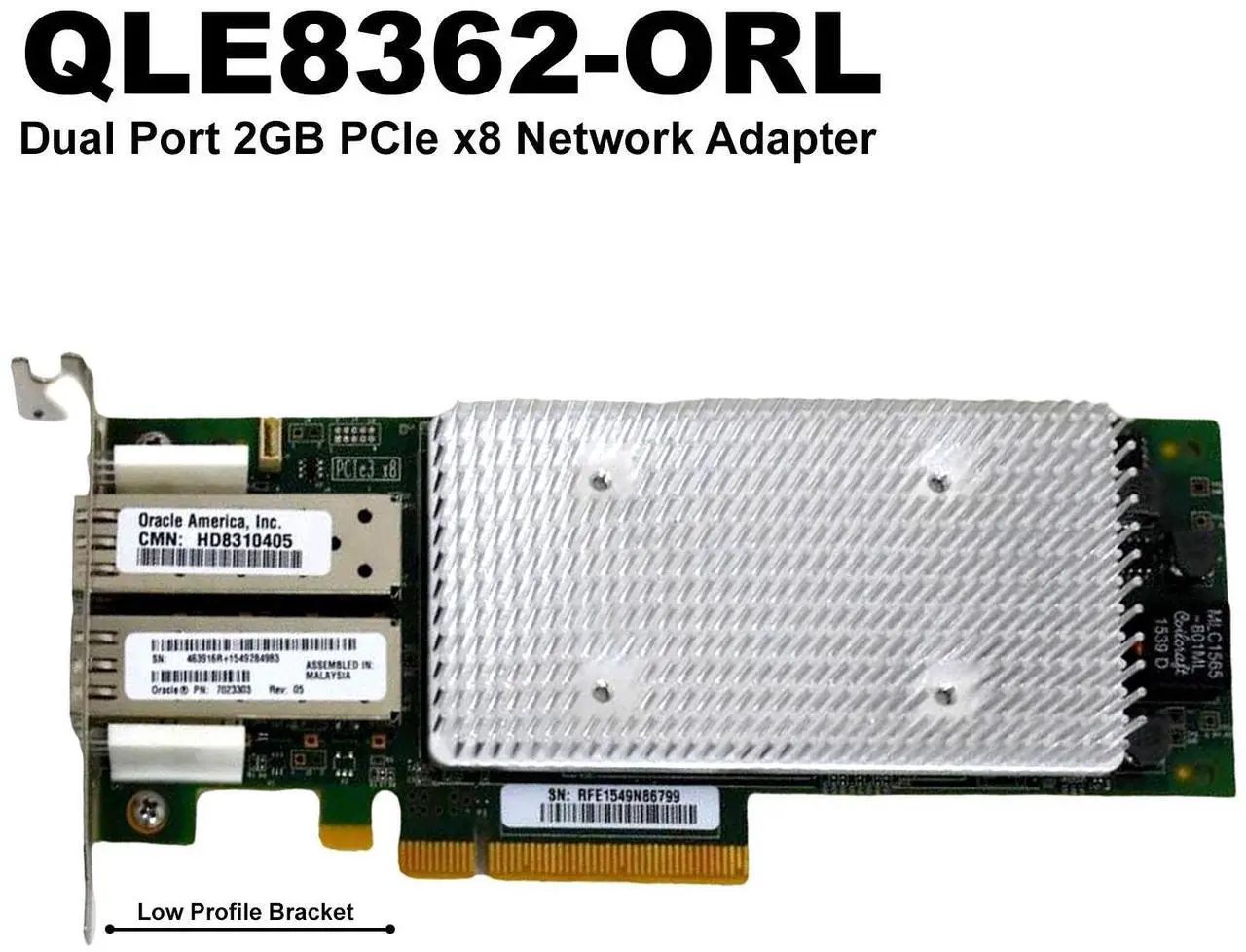 Main image of QLogic QLE8362-ORL Dual-Port 16Gb Fibre Channel 10Gb Ethernet PCIe Card QLE8362-ORL