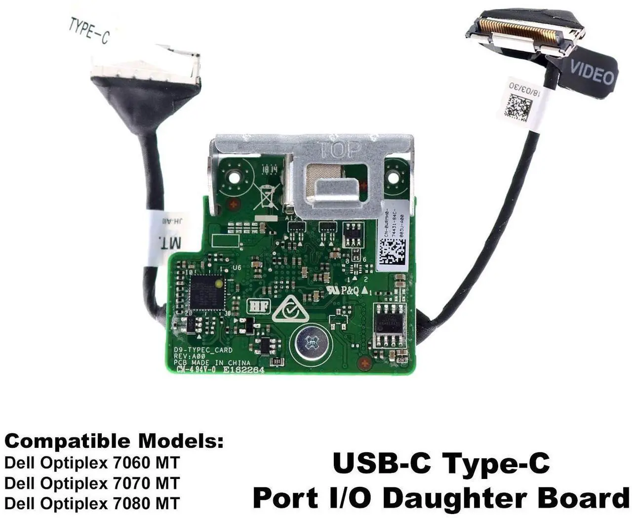 Alt view image 2 of 7 - Dell OptiPlex 7060 7070 MT SFF USB-C Type-C Daughterboard Card WRMH0  Front USB-C Expansion