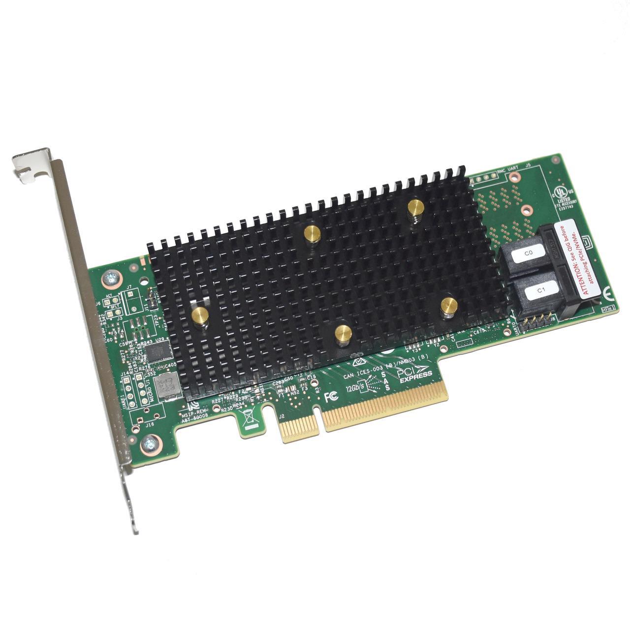 Alt view image 2 of 6 - Broadcom LSI 9400-8i Tri-Mode HBA 8-Port 12Gb/s SAS SATA NVMe PCIe 3.0 x8 Includes Full & Low Profile Brackets 9400-8I