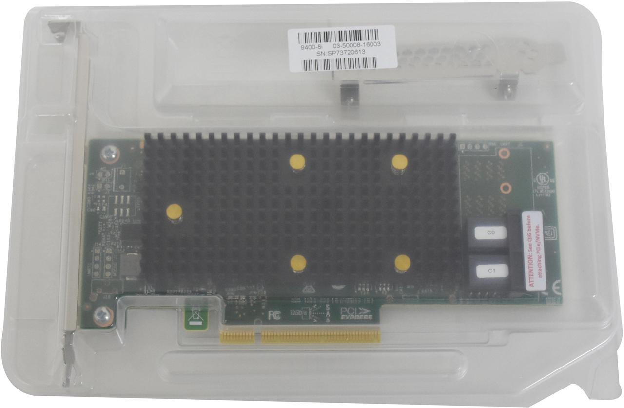 Alt view image 6 of 6 - Broadcom LSI 9400-8i Tri-Mode HBA 8-Port 12Gb/s SAS SATA NVMe PCIe 3.0 x8 Includes Full & Low Profile Brackets 9400-8I