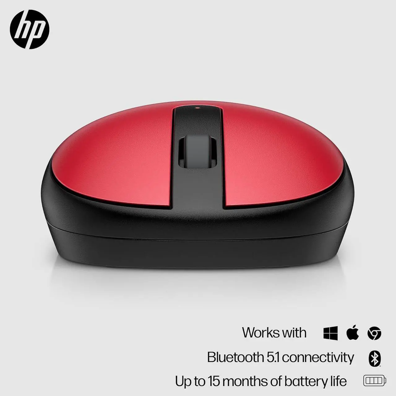Alt view image 2 of 7 - HP 240 Bluetooth® Mouse, Bluetooth 5.1 Wireless, Swift Pair, 1600 DPI accurate tracking,3 Buttons, Slim Portable for Wins PC, laptop, Notebook, Mac&Chromebook (43N05AA#ABA),Empire red