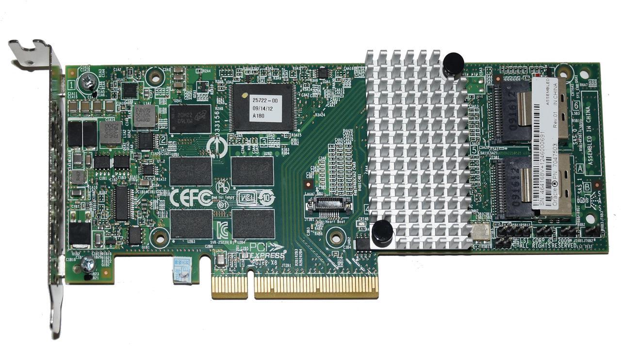 Alt view image 3 of 6 - LSI MegaRAID 8-Port 6Gb/s SATA SAS PCIe 2.0 x8 RAID Controller Card 9261-8i