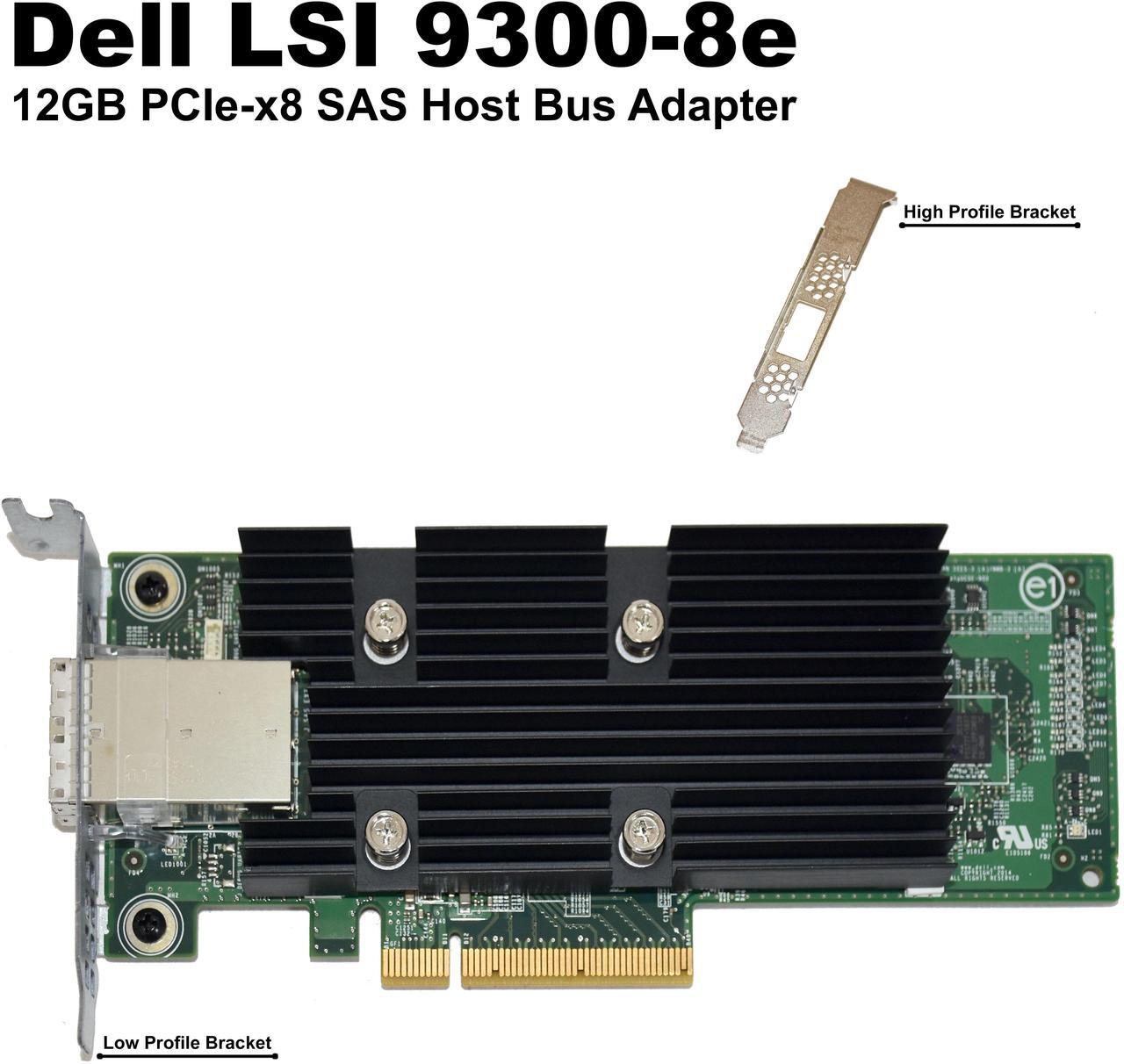 Main image of Dell 9300-8e LSE 12Gbps SAS External Dual-Port PCIe x8 Low/High Profile Host Bus Adapter T93GD
