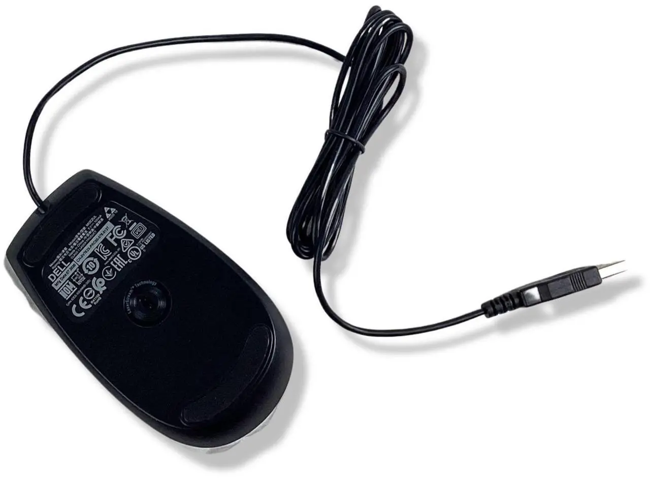 Alt view image 6 of 7 - Dell USB Wired Laser Mouse 6-Button Scroll Wheel Black J660D V7623 Lot of 3