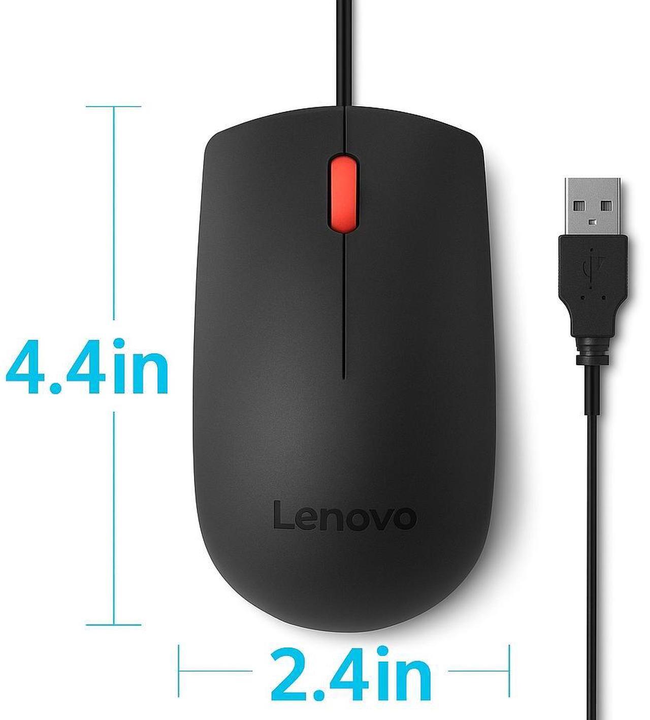 Alt view image 5 of 7 - Lenovo Essential Wired Keyboard and Mouse Combo 00XH688 + 00PH133 - USB, Full-Size, Spill-Resistant, Optical Mouse