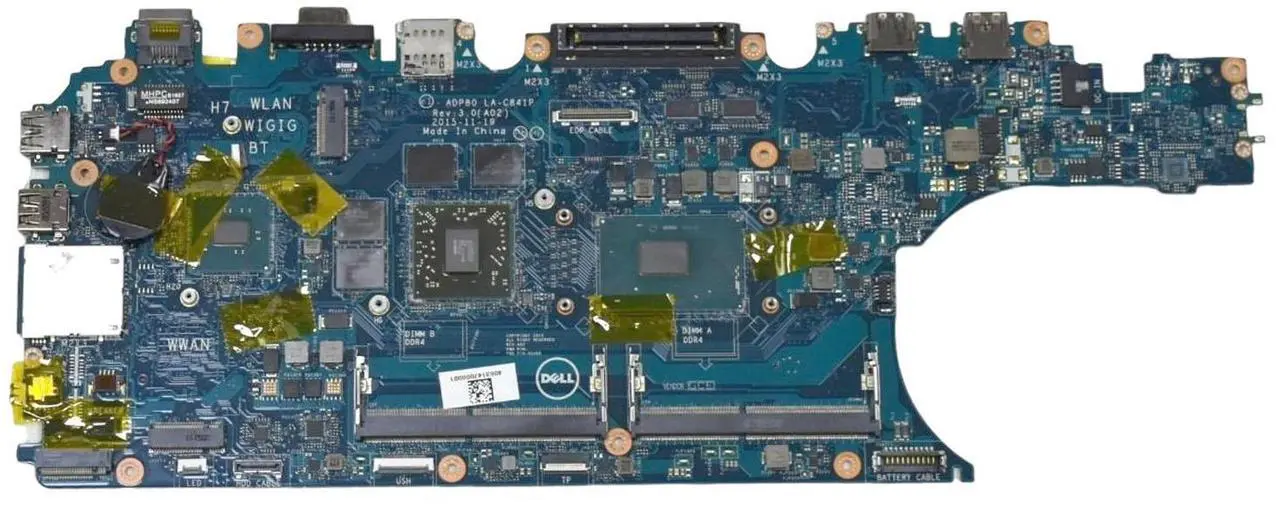 Alt view image 3 of 6 - Dell Precision 15 3510 Intel Core i5-6440HQ 2.6 GHz Laptop Motherboard G5FN9
