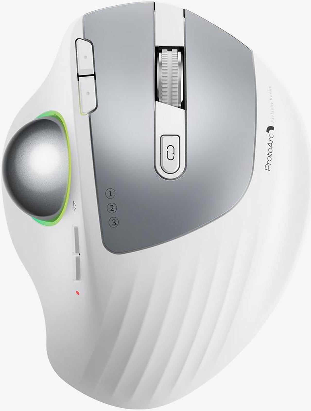 Main image of RGB Wireless Trackball Mouse, ProtoArc 2.4G Bluetooth Ergonomic Rechargeable Rollerball Mice with 3 Adjustable DPI, 3 Device Connection&Thumb Control, Compatible for PC, Mac, Windows-Black White