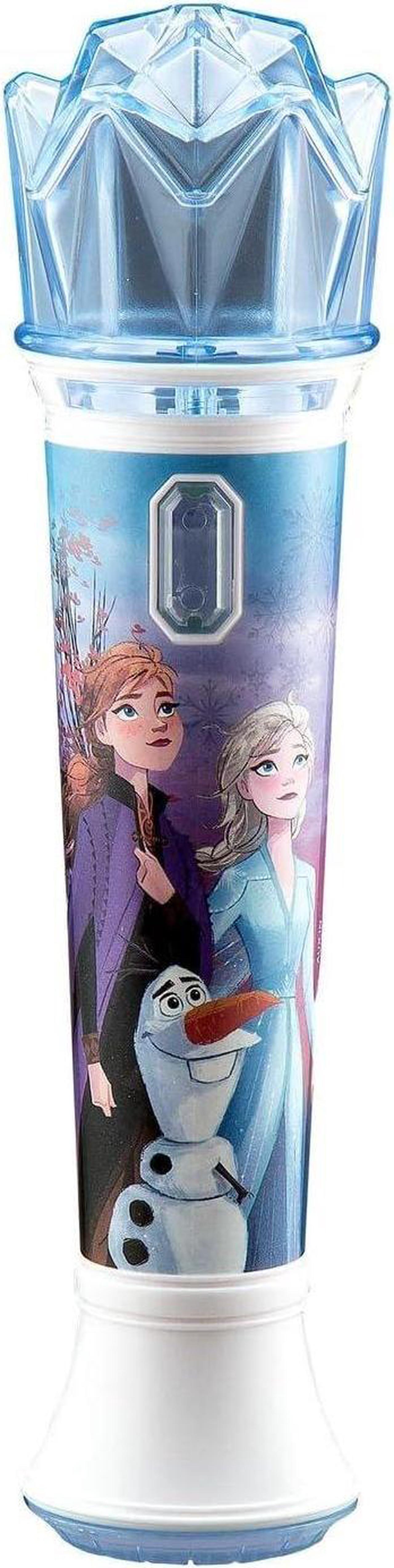 Alt view image 12 of 18 - Disney Frozen 2 Karaoke Sing Along Microphone For Kids, Built In Music, Flashing Lights, Pretend Mic, Toys For Kids Karaoke Machine, Blue