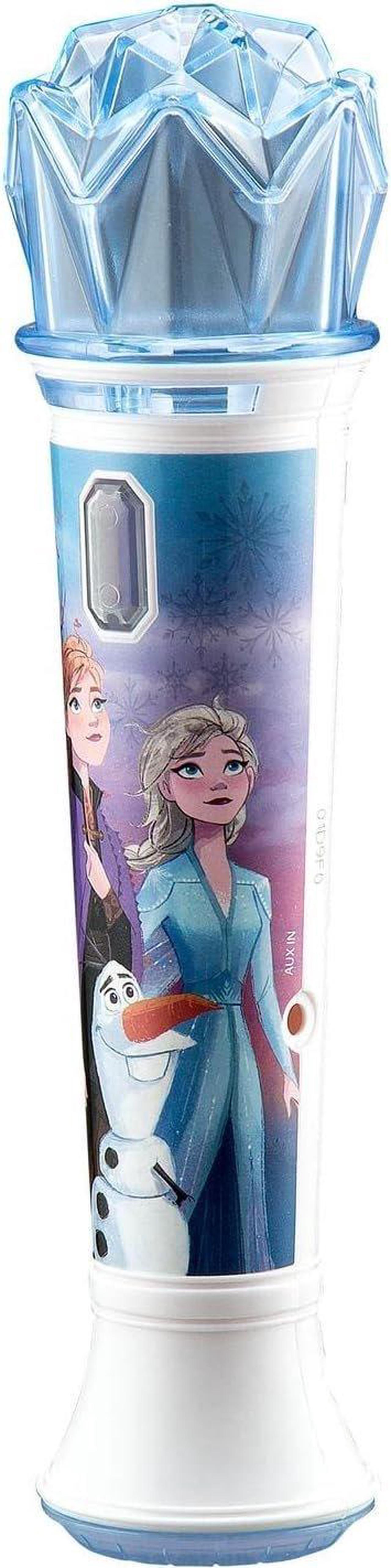 Alt view image 15 of 18 - Disney Frozen 2 Karaoke Sing Along Microphone For Kids, Built In Music, Flashing Lights, Pretend Mic, Toys For Kids Karaoke Machine, Blue