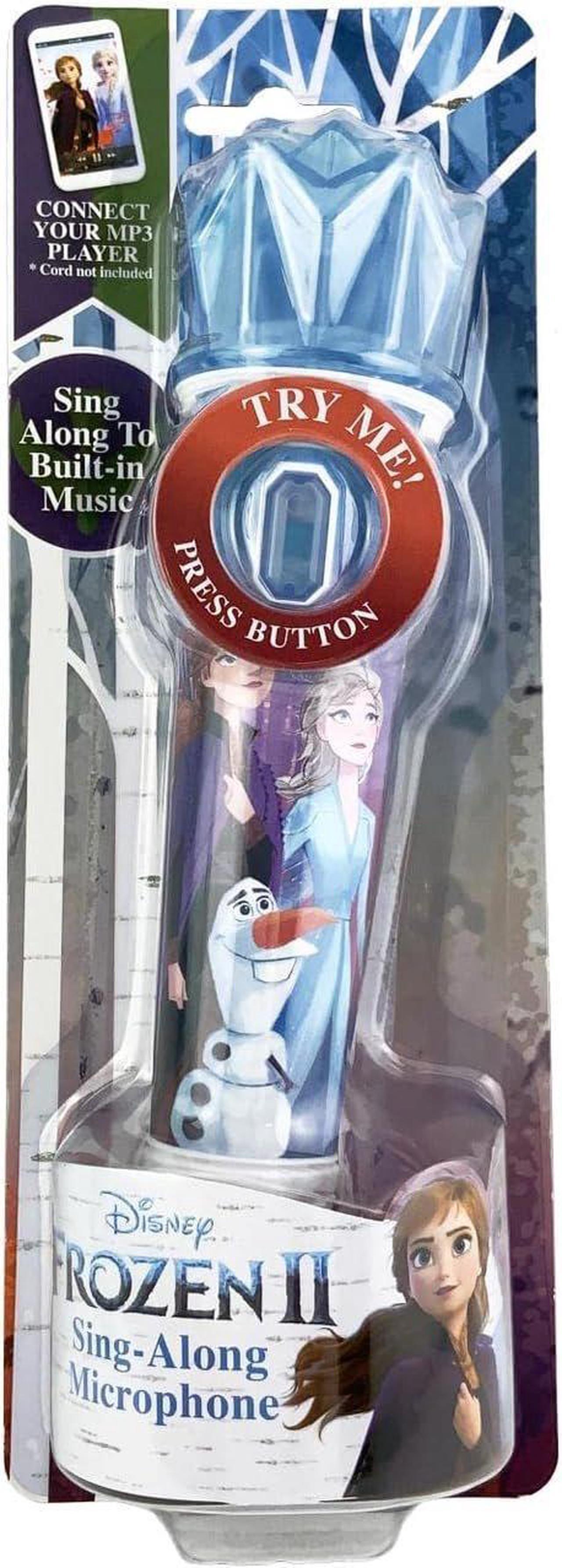 Alt view image 17 of 18 - Disney Frozen 2 Karaoke Sing Along Microphone For Kids, Built In Music, Flashing Lights, Pretend Mic, Toys For Kids Karaoke Machine, Blue