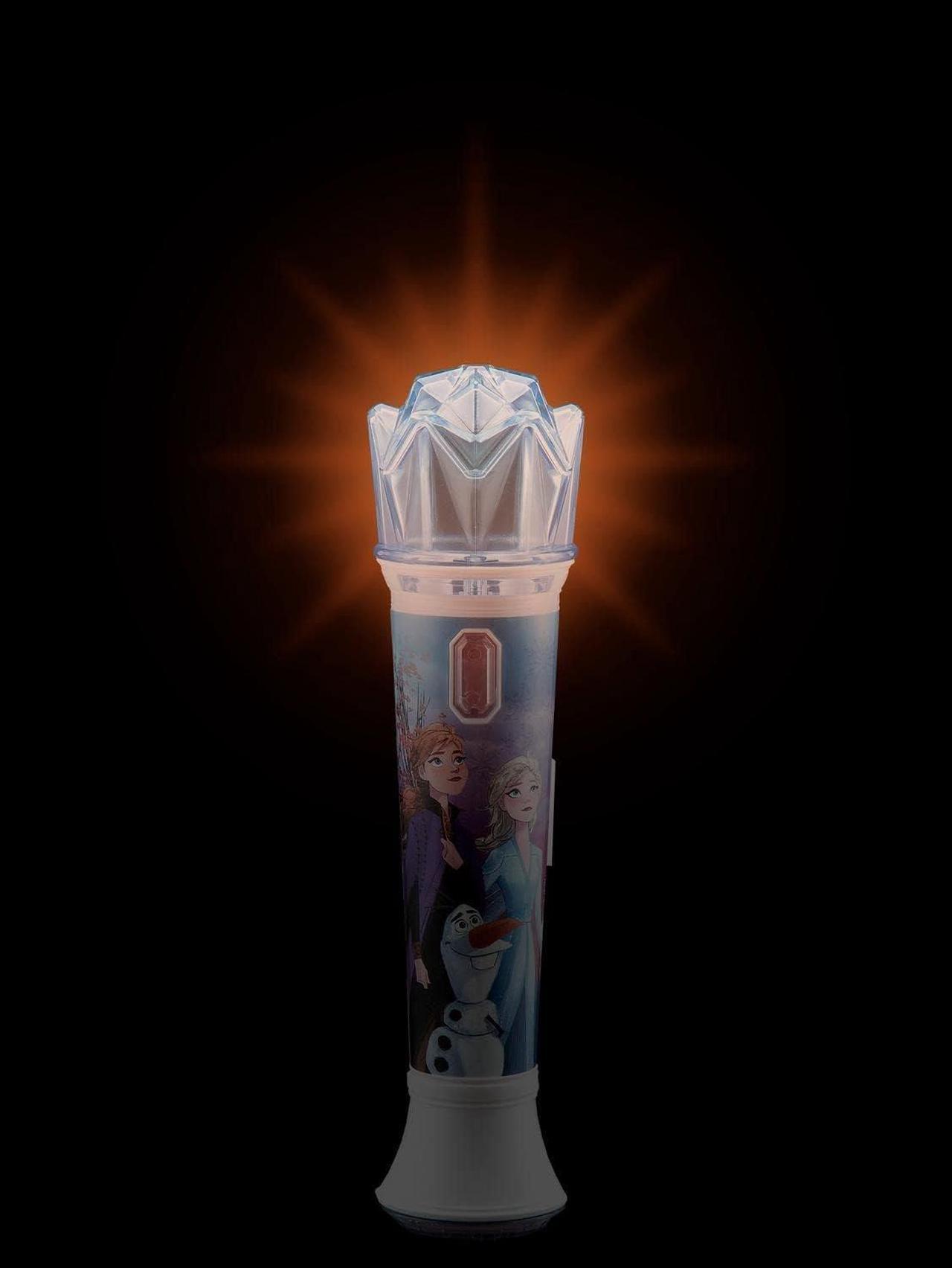Alt view image 16 of 18 - Disney Frozen 2 Karaoke Sing Along Microphone For Kids, Built In Music, Flashing Lights, Pretend Mic, Toys For Kids Karaoke Machine, Blue