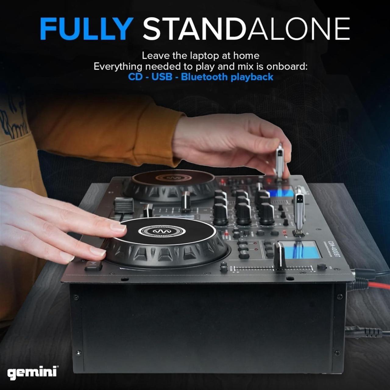 Alt view image 11 of 20 - Gemini Sound Pro StandAlone DJ Dual Deck Media Player Mixer