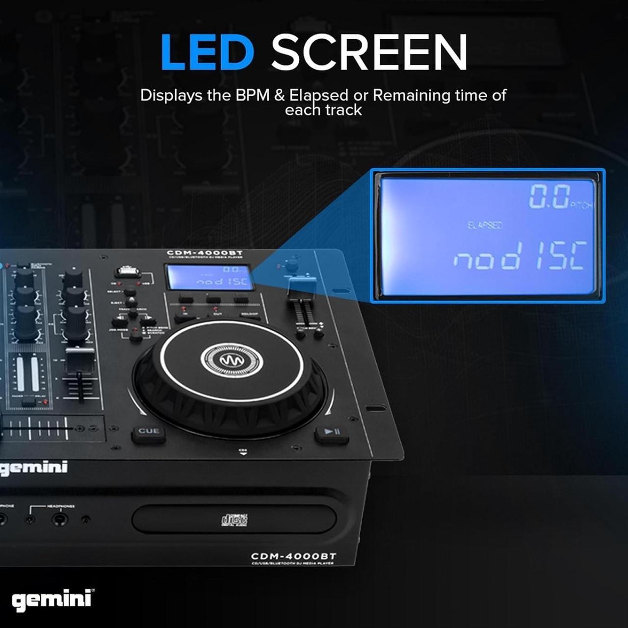 Alt view image 12 of 20 - Gemini Sound Pro StandAlone DJ Dual Deck Media Player Mixer