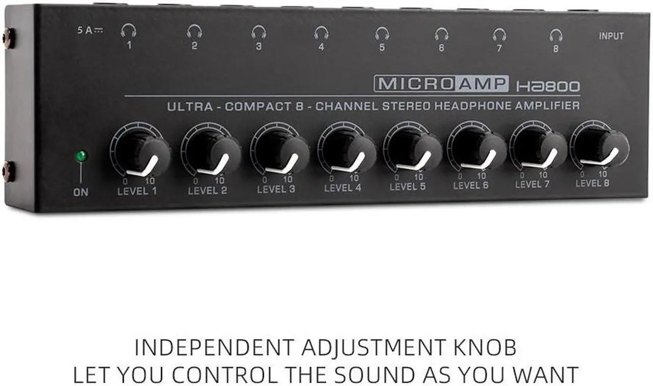 Alt view image 7 of 7 - COKYISS MICROAMP Ultra-Compact Headphone Amplifier 8-Channel Stereo Headphone Splitter HA800