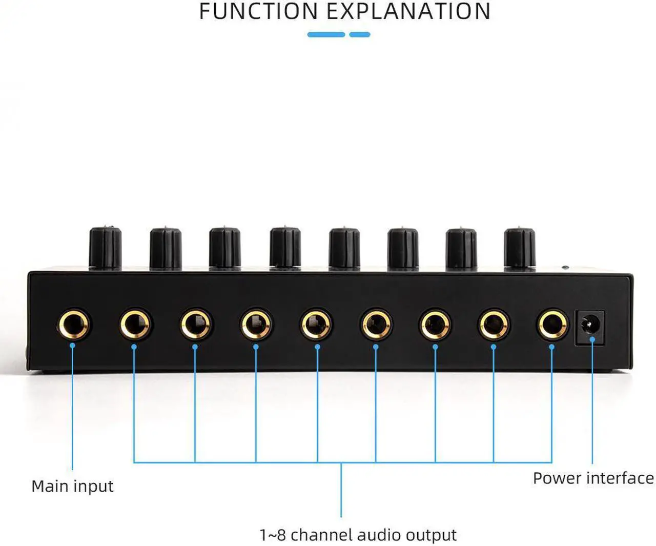 Alt view image 6 of 7 - COKYISS MICROAMP Ultra-Compact Headphone Amplifier 8-Channel Stereo Headphone Splitter HA800