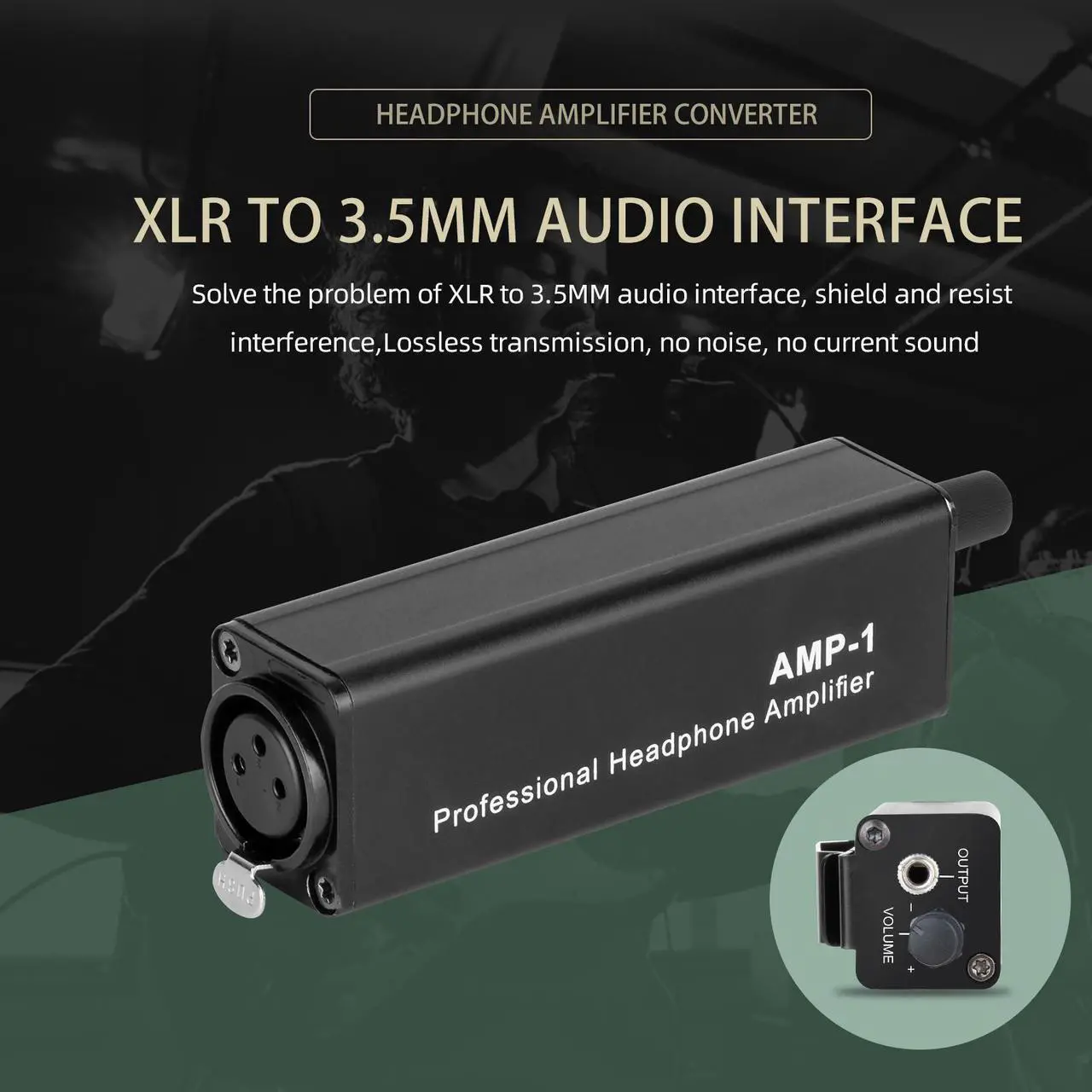Alt view image 2 of 7 - COKYISS Portable Headphone Amplifier Converter, XLR XLR to 3.5MM Audio Passive Direct Amplifier AMP-1 Headphone Amplifier Converter