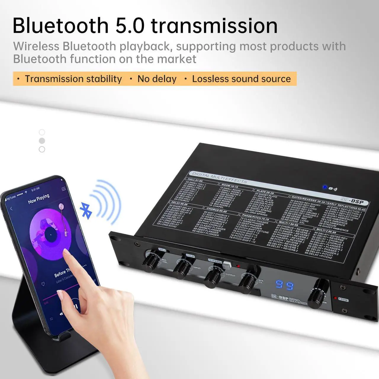 Alt view image 3 of 7 - COKYISS 99 Kinds of DSP Digital Audio Effects, Three-Dimensional Stereo Sound Debugging-Free Beautifying Microphone, Bluetooth Digital Reverb Effect