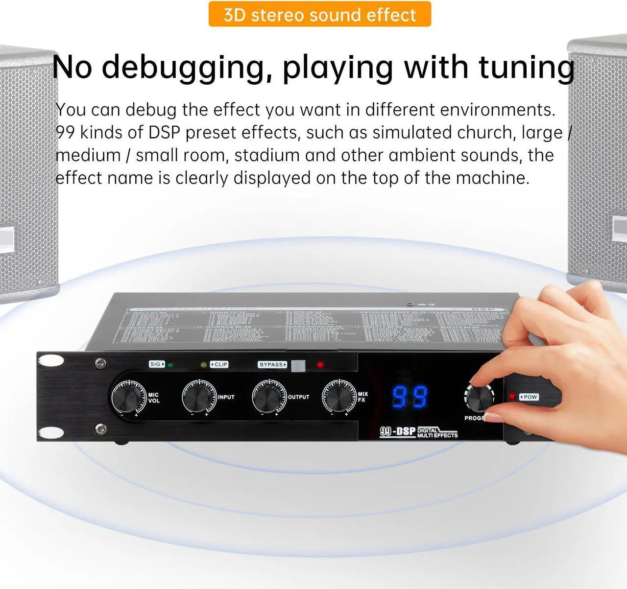 Alt view image 5 of 7 - COKYISS 99 Kinds of DSP Digital Audio Effects, Three-Dimensional Stereo Sound Debugging-Free Beautifying Microphone, Bluetooth Digital Reverb Effect