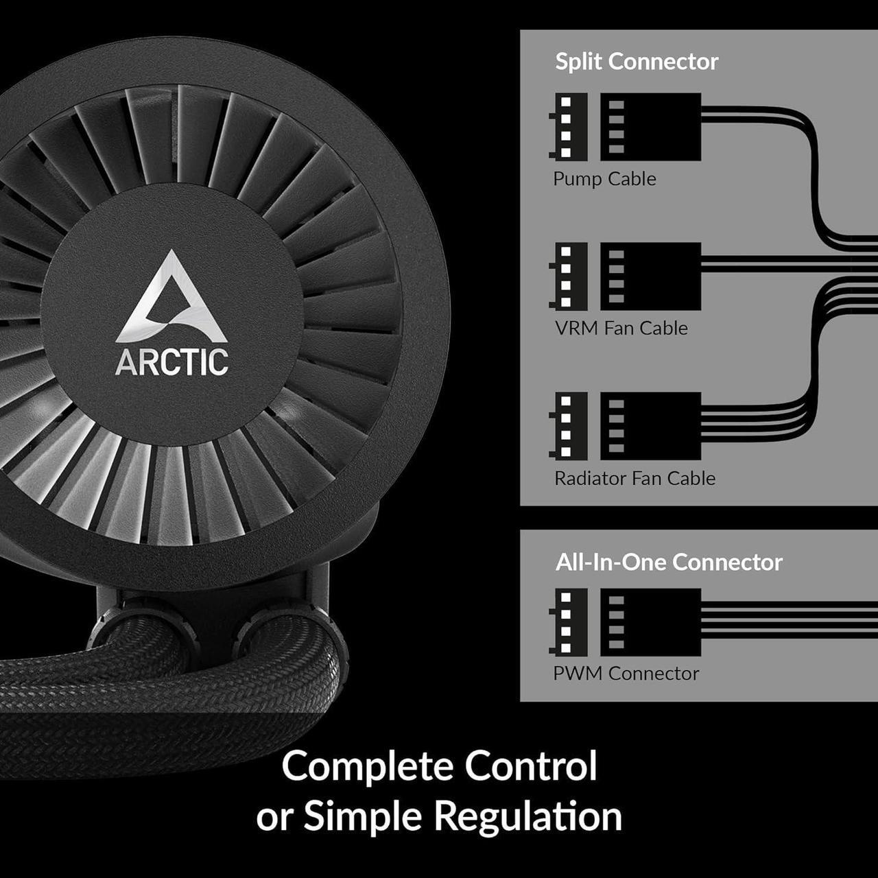 Alt view image 3 of 7 - ARCTIC Liquid Freezer III 280 - Water Cooling PC, All-in-One CPU AIO Water Cooler, efficient PWM-Controlled Pump, Fan: 200-1700 RPM, LGA1851 and LGA1700 Contact Frame - Black