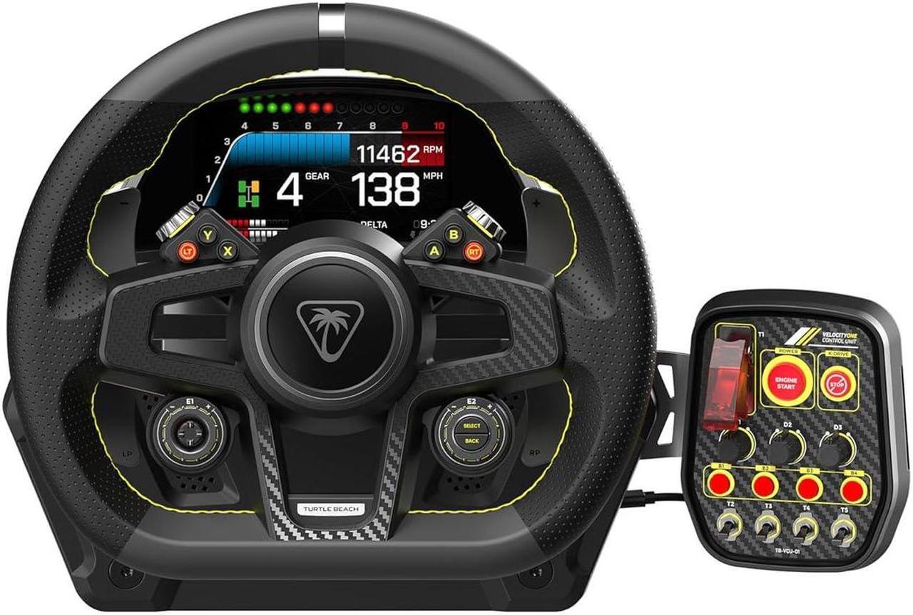 Alt view image 4 of 14 - Turtle Beach VelocityOne Race Wheel & Pedal System Licensed for Xbox Series X|S, Xbox One, Windows PCs  7.2Nm Direct Drive Force Feedback, 3 Pedals & Magnetic Paddle Shifters, Hall Effect Sensors