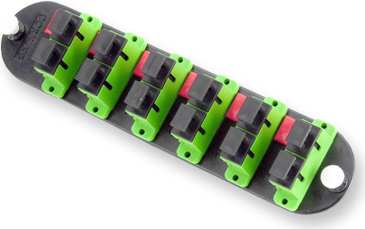 Main image of Corning CCH-CP12-D9 Closet Connector Housing Panel with 6 SC Duplex OS2 Singlemode Adapters, APC Polish