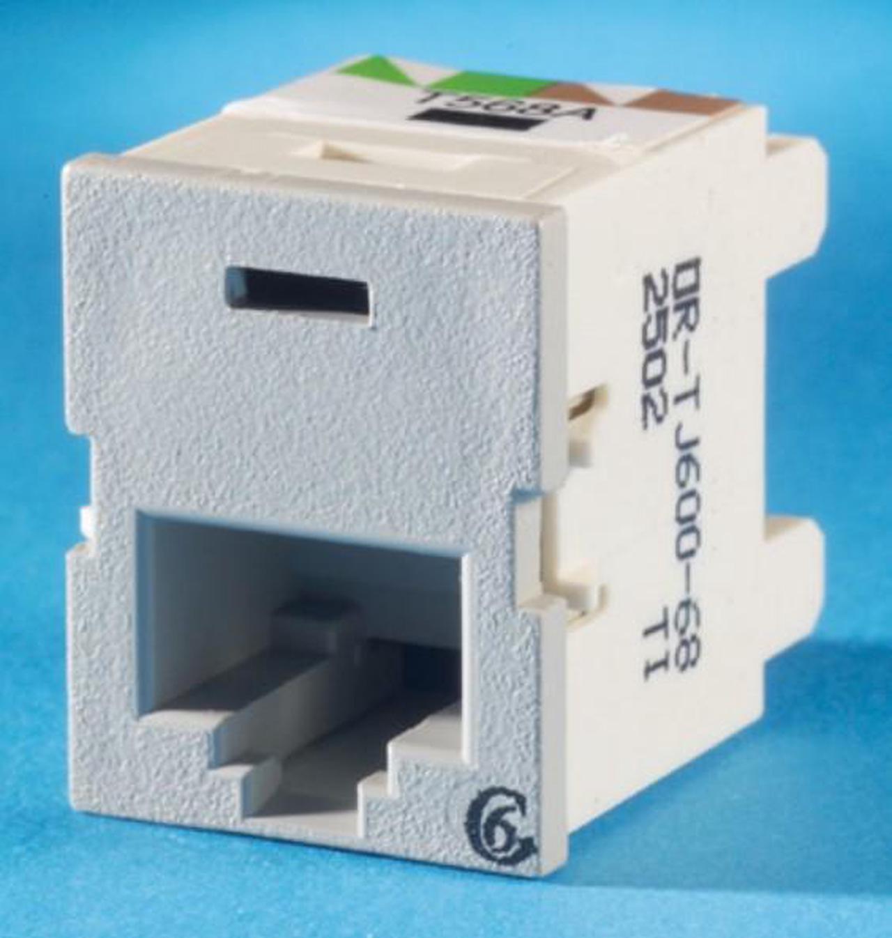 Main image of On-Q/Legrand Clarity 6 TracJack, T568A/B, 180 degree, Wiremold Lt Gray
