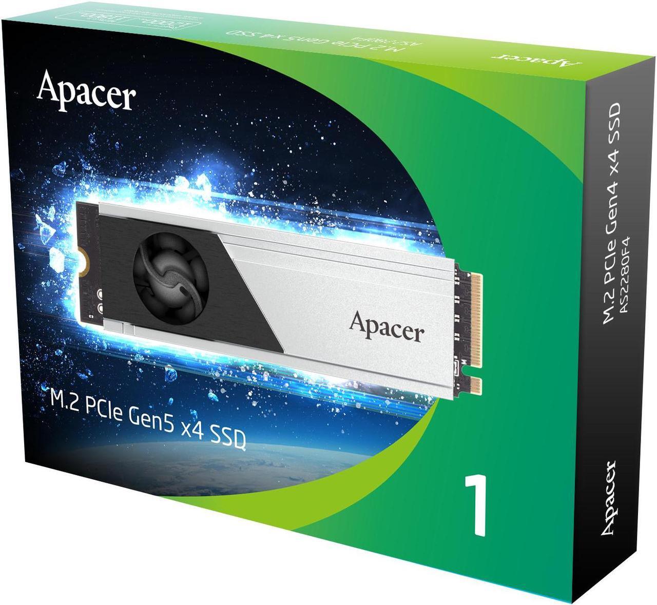 Alt view image 3 of 5 - Apacer Gen5 x4 M.2 PCIe 1TB w/ Heatsink, Standard(Single) - Up to 12,000MB/sec