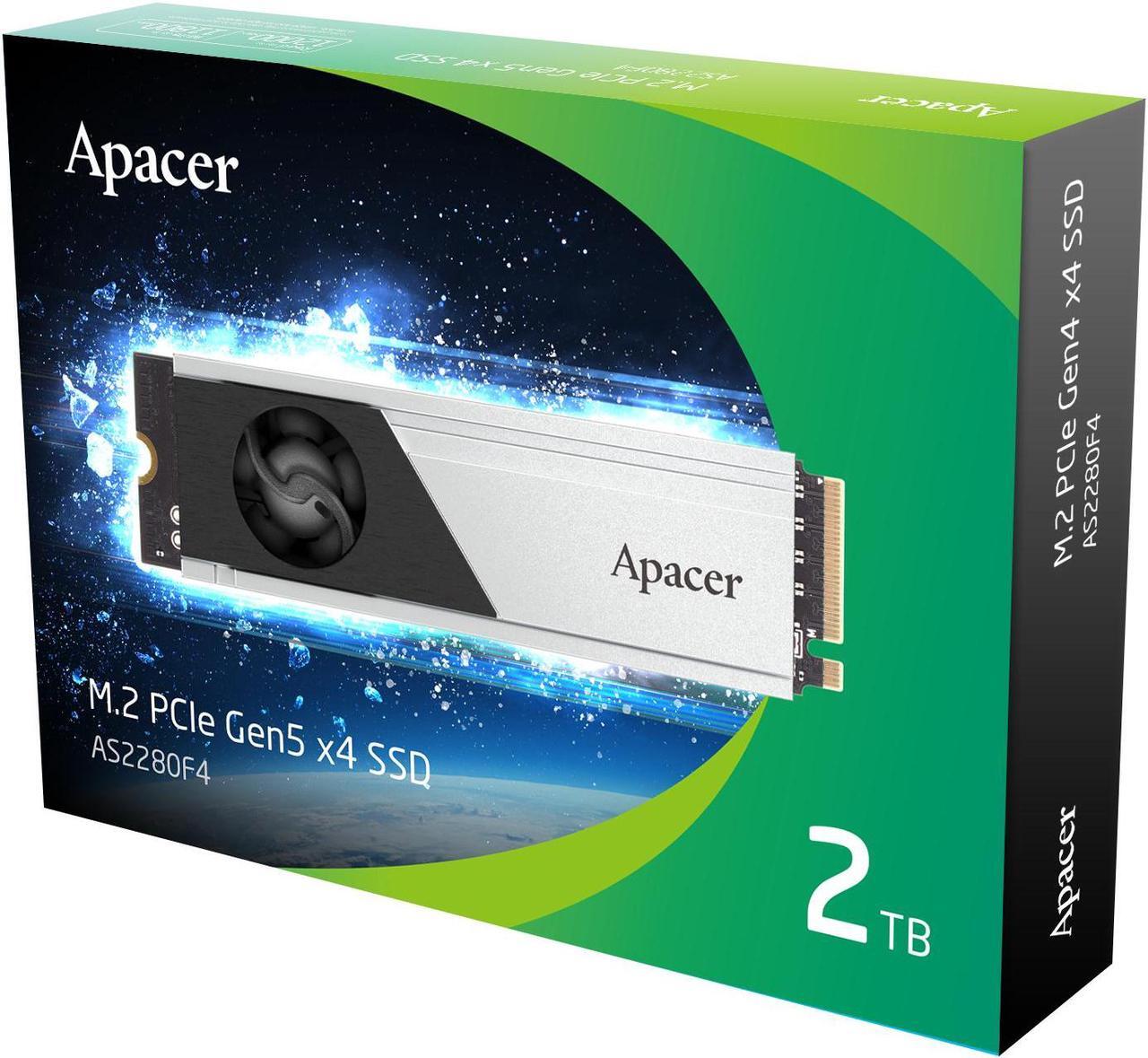 Alt view image 3 of 5 - Apacer Gen5 x4 M.2 PCIe 2TB w/ Heatsink, Standard(Single) - Up to 12,000MB/sec
