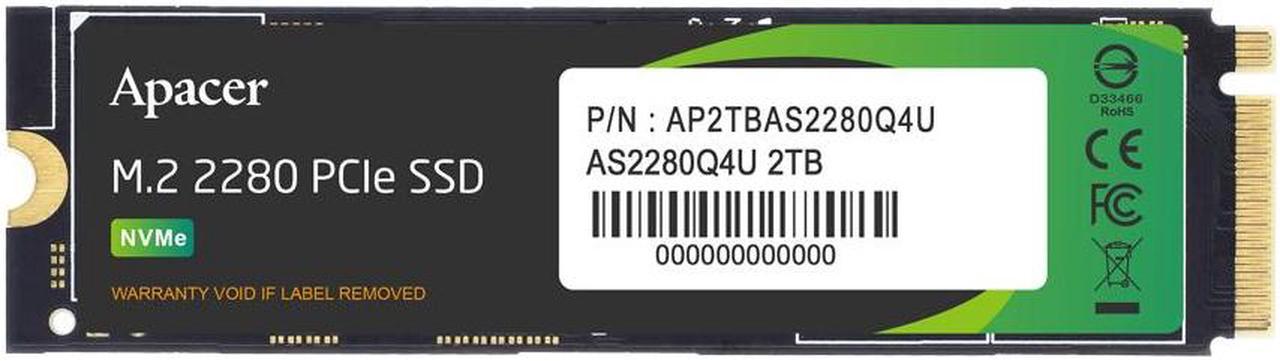 Alt view image 2 of 7 - Apacer AS2280Q4U M.2 PCIe Gen4 x4 Internal 1TB SSD - Free Heatsink, PS5 Compatibility (Single)